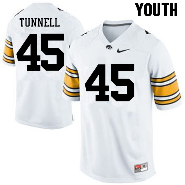 Youth Iowa Hawkeyes #45 Emlen Tunnell College Football Jerseys-White
